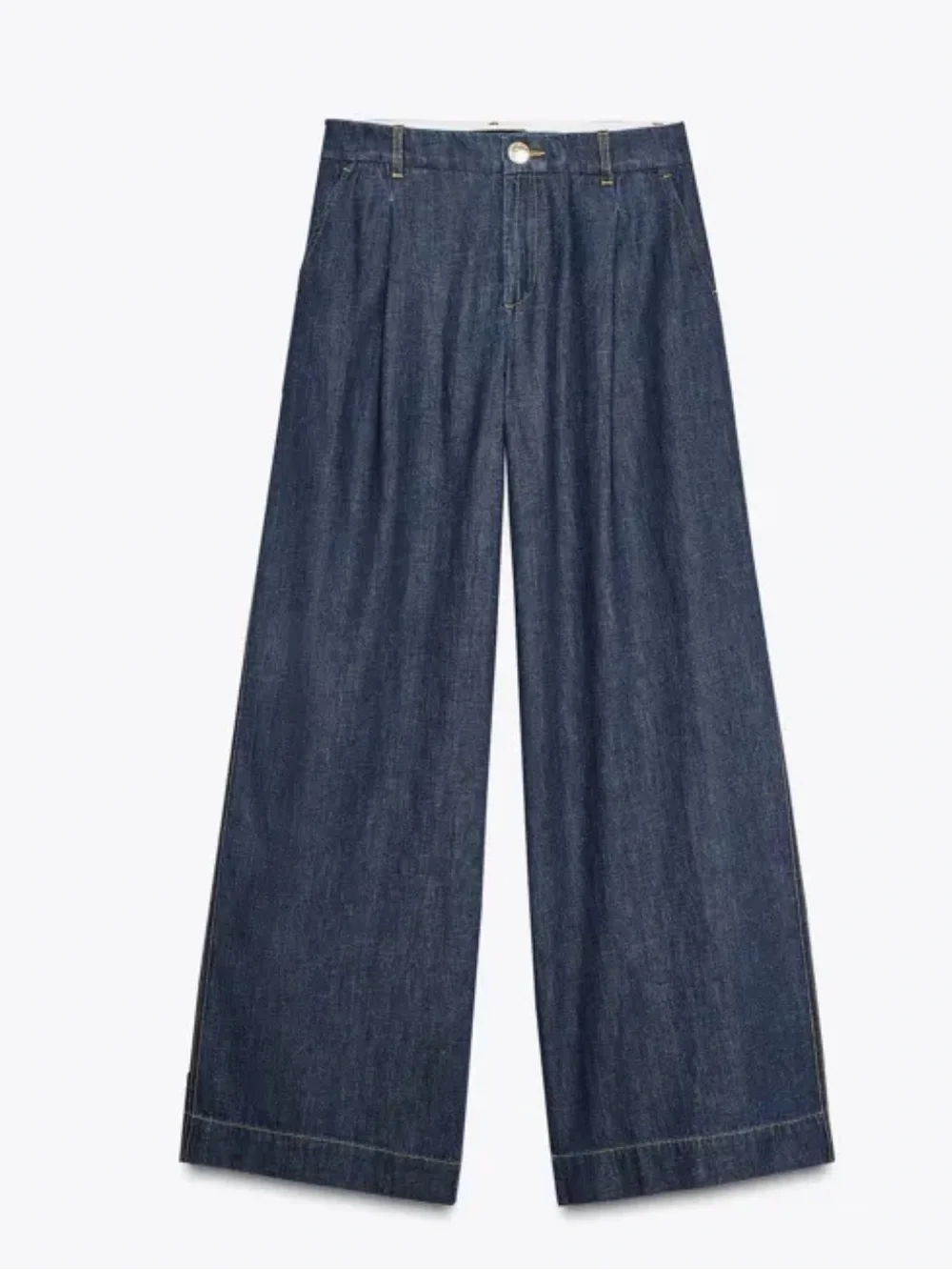 NEW ZARA High-waisted trousers DARK INDIGO  Size 2 EUR 34  🚨FIRM PRICE